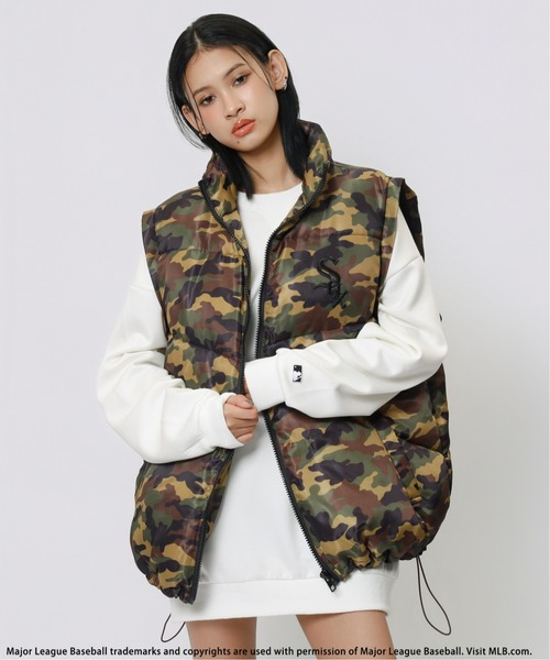BACK TO THE FIELD（バック トゥー ザ フィールド）の「【MLB】2wayパファージャケット（その他アウター・レディース・ブラック/カモフラージュ/ホワイト/レオパード・FREE）」の6枚目の写真
