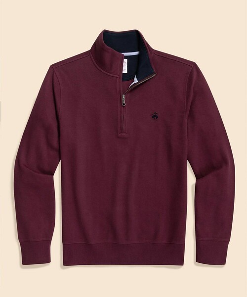 BROOKS BROTHERS(ブルックスブラザーズ)の「コットン フレンチリブ GFロゴ ハーフジップ モックネックプルオーバー(スウェット・メンズ・ネイビー/グリーン/ブルー/バーガンディー・LARGE/SMALL/X-LARGE/MEDIUM/X-SMALL)」の1枚目の写真