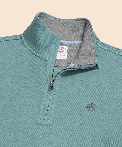 BROOKS BROTHERS(ブルックスブラザーズ)の「コットン フレンチリブ GFロゴ ハーフジップ モックネックプルオーバー(スウェット・メンズ・ネイビー/グリーン/ブルー/バーガンディー・LARGE/SMALL/X-LARGE/MEDIUM/X-SMALL)」の6枚目の写真
