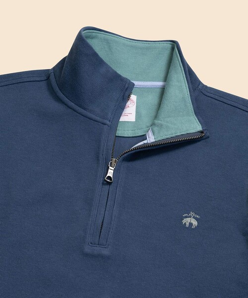 BROOKS BROTHERS(ブルックスブラザーズ)の「コットン フレンチリブ GFロゴ ハーフジップ モックネックプルオーバー(スウェット・メンズ・ネイビー/グリーン/ブルー/バーガンディー・LARGE/SMALL/X-LARGE/MEDIUM/X-SMALL)」の7枚目の写真