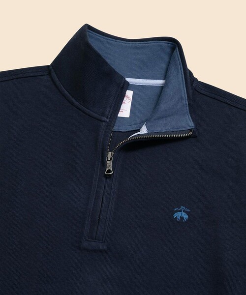 BROOKS BROTHERS(ブルックスブラザーズ)の「コットン フレンチリブ GFロゴ ハーフジップ モックネックプルオーバー(スウェット・メンズ・ネイビー/グリーン/ブルー/バーガンディー・LARGE/SMALL/X-LARGE/MEDIUM/X-SMALL)」の8枚目の写真