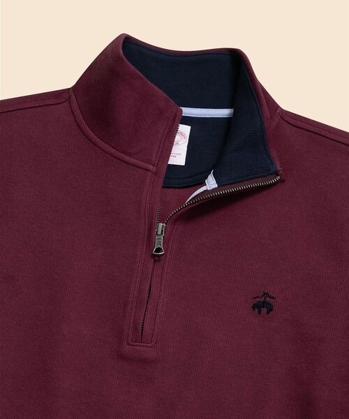 BROOKS BROTHERS(ブルックスブラザーズ)の「コットン フレンチリブ GFロゴ ハーフジップ モックネックプルオーバー(スウェット・メンズ・ネイビー/グリーン/ブルー/バーガンディー・LARGE/SMALL/X-LARGE/MEDIUM/X-SMALL)」の9枚目の写真