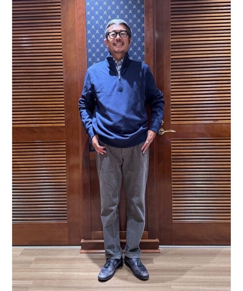 BROOKS BROTHERS(ブルックスブラザーズ)の「コットン フレンチリブ GFロゴ ハーフジップ モックネックプルオーバー(スウェット・メンズ・ネイビー/グリーン/ブルー/バーガンディー・LARGE/SMALL/X-LARGE/MEDIUM/X-SMALL)」の10枚目の写真