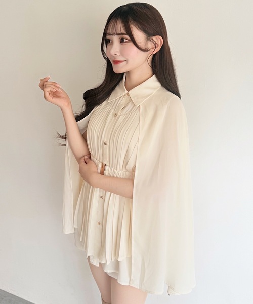 NOMAE（ノーマエ）の「ケーププリーツシャツ（シャツ/ブラウス・レディース・アイボリー/ネイビー/ブラック・FREE）」の21枚目の写真