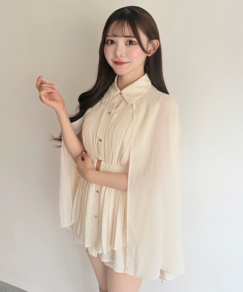 NOMAE（ノーマエ）の「ケーププリーツシャツ（シャツ/ブラウス・レディース・アイボリー/ネイビー/ブラック・FREE）」の22枚目の写真