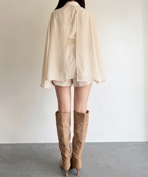 NOMAE（ノーマエ）の「ケーププリーツシャツ（シャツ/ブラウス・レディース・アイボリー/ネイビー/ブラック・FREE）」の6枚目の写真