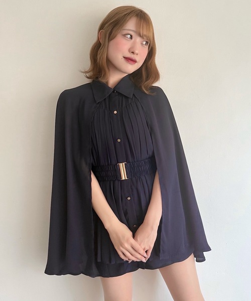 NOMAE（ノーマエ）の「ケーププリーツシャツ（シャツ/ブラウス・レディース・アイボリー/ネイビー/ブラック・FREE）」の8枚目の写真