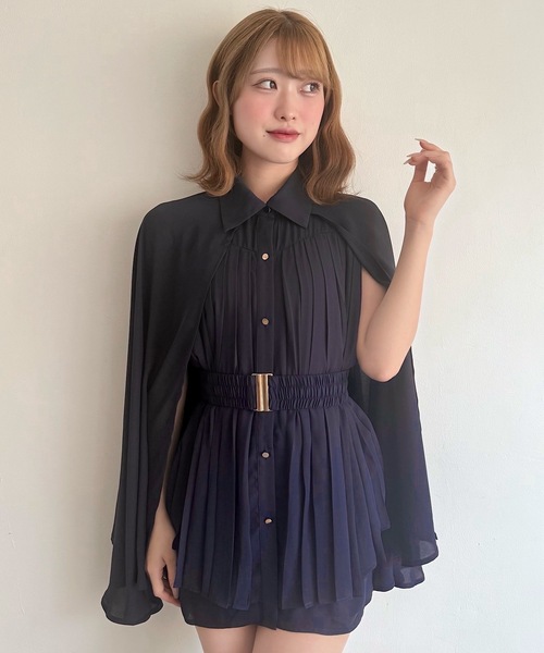 NOMAE（ノーマエ）の「ケーププリーツシャツ（シャツ/ブラウス・レディース・アイボリー/ネイビー/ブラック・FREE）」の10枚目の写真