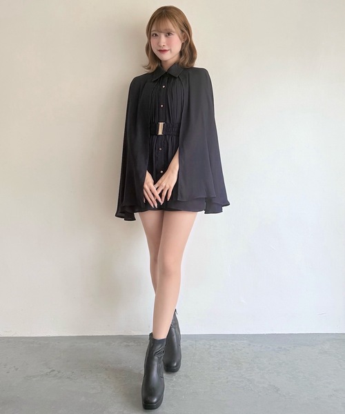 NOMAE（ノーマエ）の「ケーププリーツシャツ（シャツ/ブラウス・レディース・アイボリー/ネイビー/ブラック・FREE）」の12枚目の写真