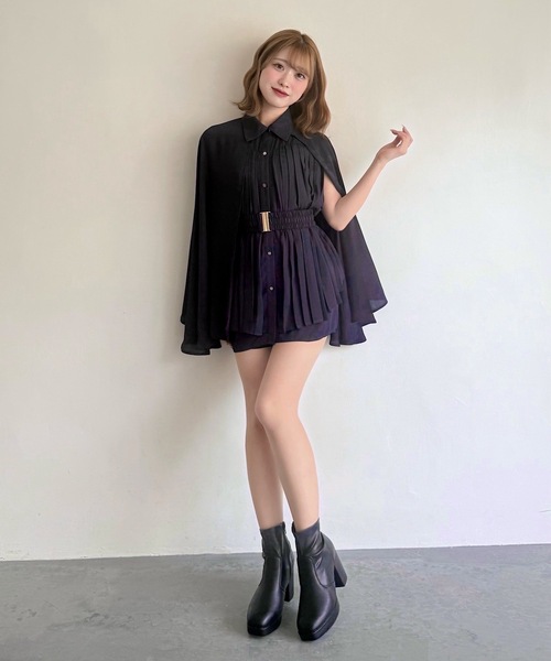 NOMAE（ノーマエ）の「ケーププリーツシャツ（シャツ/ブラウス・レディース・アイボリー/ネイビー/ブラック・FREE）」の14枚目の写真