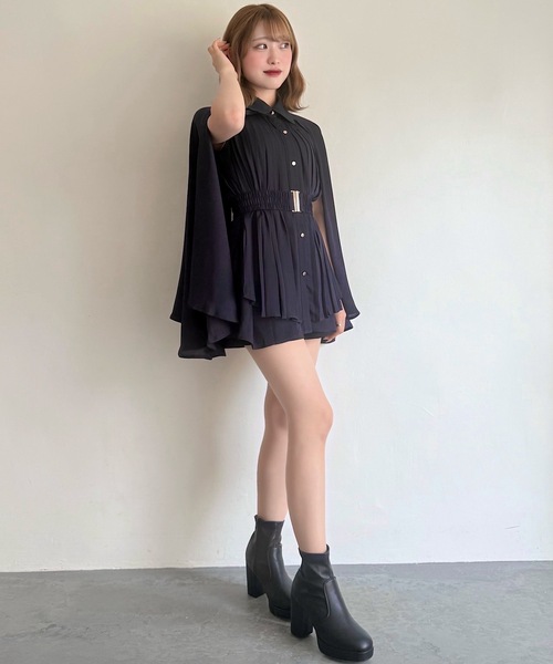 NOMAE（ノーマエ）の「ケーププリーツシャツ（シャツ/ブラウス・レディース・アイボリー/ネイビー/ブラック・FREE）」の15枚目の写真