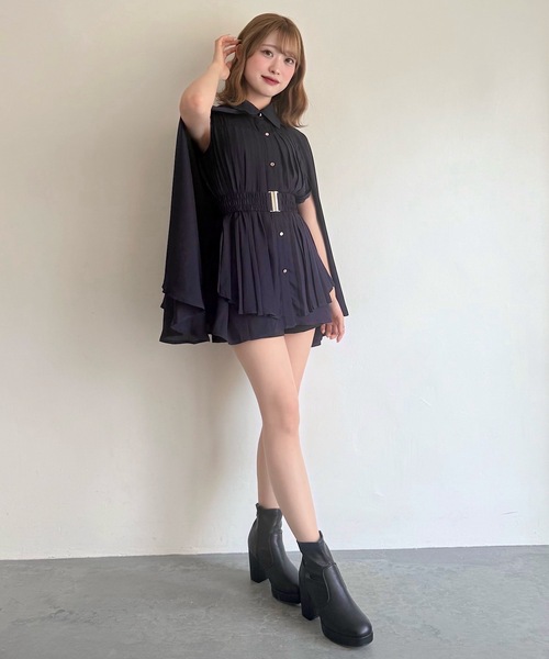 NOMAE（ノーマエ）の「ケーププリーツシャツ（シャツ/ブラウス・レディース・アイボリー/ネイビー/ブラック・FREE）」の16枚目の写真