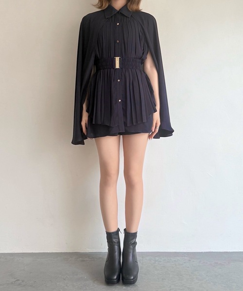 NOMAE（ノーマエ）の「ケーププリーツシャツ（シャツ/ブラウス・レディース・アイボリー/ネイビー/ブラック・FREE）」の17枚目の写真