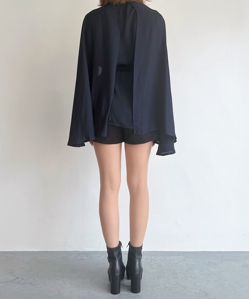 NOMAE（ノーマエ）の「ケーププリーツシャツ（シャツ/ブラウス・レディース・アイボリー/ネイビー/ブラック・FREE）」の19枚目の写真