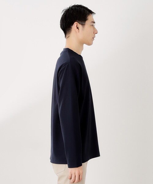 THE SHOP TK （ザ ショップ ティーケー ）の「【一枚で着映える】パネルブロッキング長袖Tシャツ 【洗濯機OK】（Tシャツ/カットソー・メンズ・ホワイト系7/ダークブラウン系4/ネイビー系4・02/03/04）」の22枚目の写真