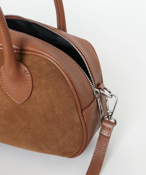 MARCO BIANCHINI（マルコビアンチーニ）の「MARCO BIANCHINI　スウェードレザーラウンドバッグ（ショルダーバッグ・レディース・ブラウン/ブラック・FREE）」の3枚目の写真