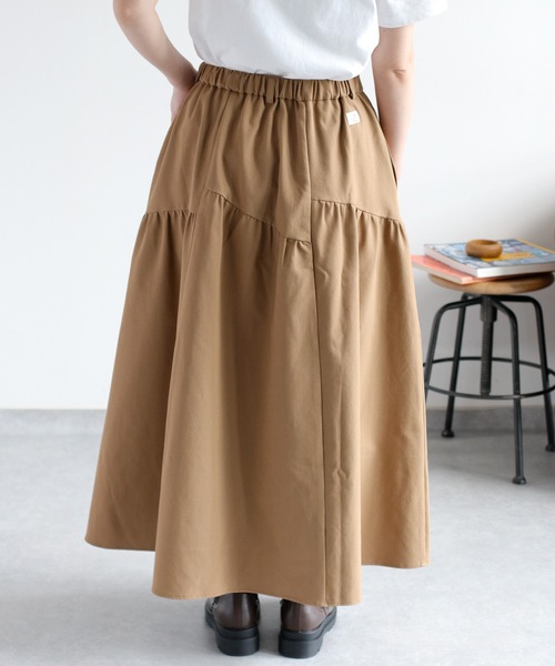 cepo（セポ）の「〈遮熱・保温 / UVカット / イージーケア〉ECOFINE ランダムギャザースカート（スカート・レディース・チャコール/キャメル・M）」の18枚目の写真