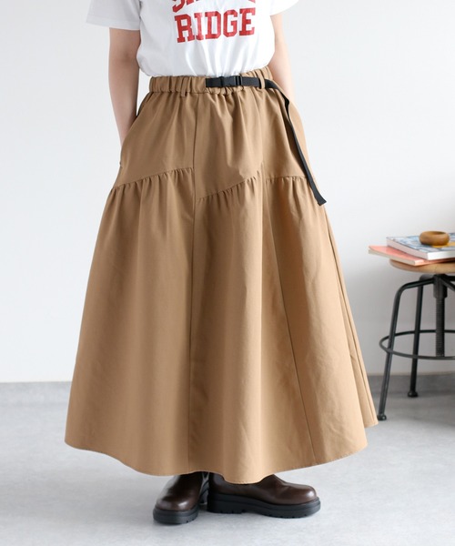 cepo（セポ）の「〈遮熱・保温 / UVカット / イージーケア〉ECOFINE ランダムギャザースカート（スカート・レディース・チャコール/キャメル・M）」の22枚目の写真