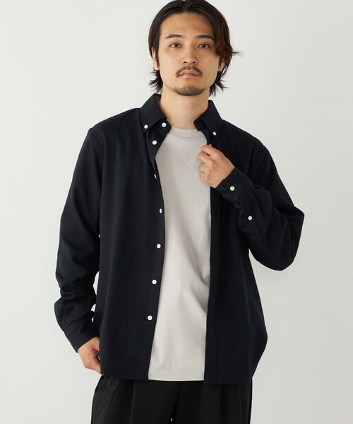 SHIPS Colors(シップス カラーズ)の「SHIPS Colors:ストレッチ ウールライク シャツ(シャツ/ブラウス・メンズ・グレー/ブラウン/ネイビー・MEDIUM/LARGE/X-LARGE)」の2枚目の写真