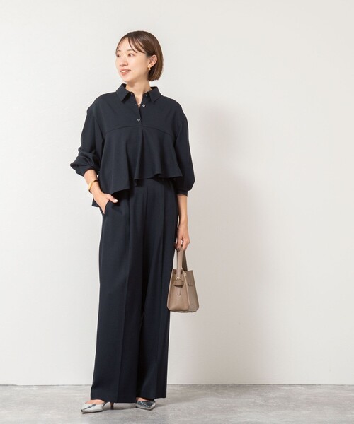 NOLLEY’S(ノーリーズ)の「【一部WEB限定色アイテム】ウォッシャブルフリルプルオーバーブラウス(シャツ/ブラウス・レディース・ネイビー/ベージュ/チャコールグレー・38)」の4枚目の写真