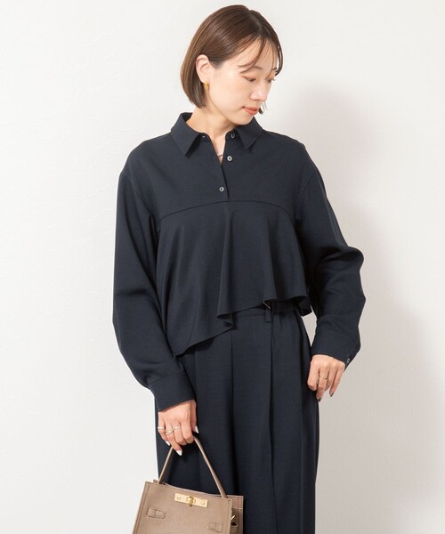 NOLLEY’S(ノーリーズ)の「【一部WEB限定色アイテム】ウォッシャブルフリルプルオーバーブラウス(シャツ/ブラウス・レディース・ネイビー/ベージュ/チャコールグレー・38)」の9枚目の写真