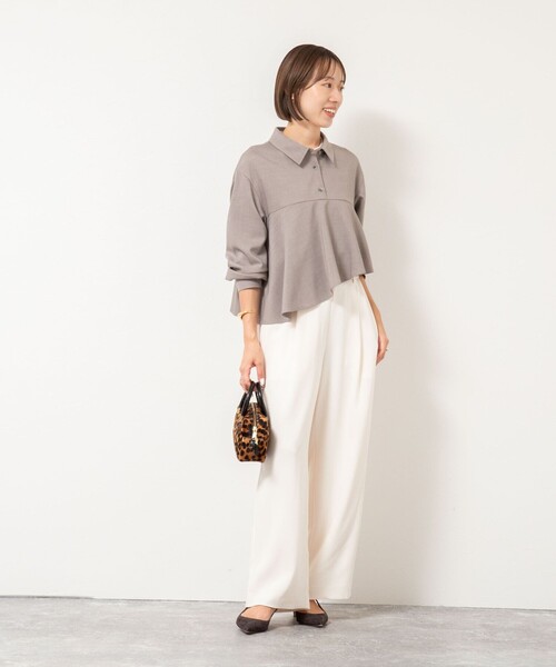 NOLLEY’S(ノーリーズ)の「【一部WEB限定色アイテム】ウォッシャブルフリルプルオーバーブラウス(シャツ/ブラウス・レディース・ネイビー/ベージュ/チャコールグレー・38)」の10枚目の写真