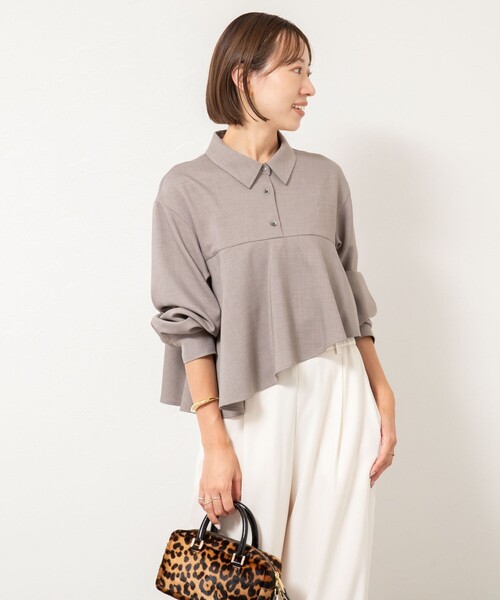 NOLLEY’S(ノーリーズ)の「【一部WEB限定色アイテム】ウォッシャブルフリルプルオーバーブラウス(シャツ/ブラウス・レディース・ネイビー/ベージュ/チャコールグレー・38)」の14枚目の写真