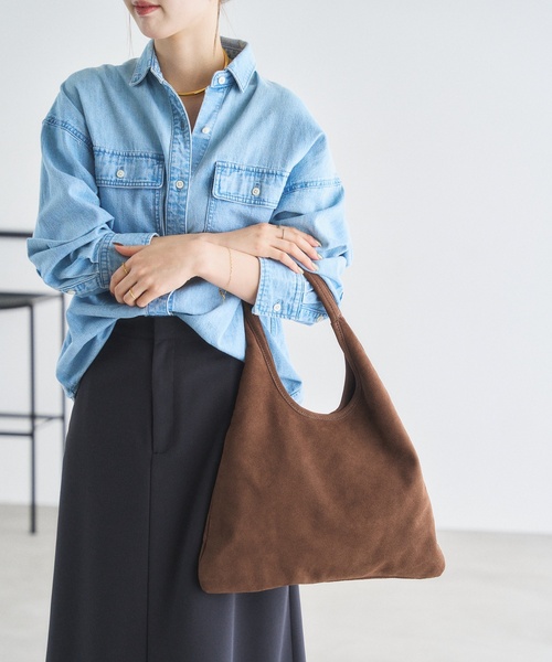 MILOS（ミロス）の「MILOS/ミロス SUEDE TRIANGLE BAG（ショルダーバッグ・レディース・ブラウン・FREE）」の5枚目の写真