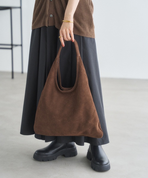 MILOS（ミロス）の「MILOS/ミロス SUEDE TRIANGLE BAG（ショルダーバッグ・レディース・ブラウン・FREE）」の9枚目の写真
