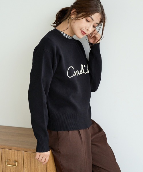 FOUND GOOD（ファウンドグッド）の「コードシシュウロゴニット（ニット/セーター・レディース・ネイビー/ベージュ/ブラック/グレー系5・S/M/L）」の6枚目の写真