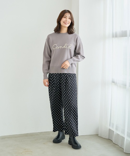 FOUND GOOD（ファウンドグッド）の「コードシシュウロゴニット（ニット/セーター・レディース・ネイビー/ベージュ/ブラック/グレー系5・S/M/L）」の7枚目の写真