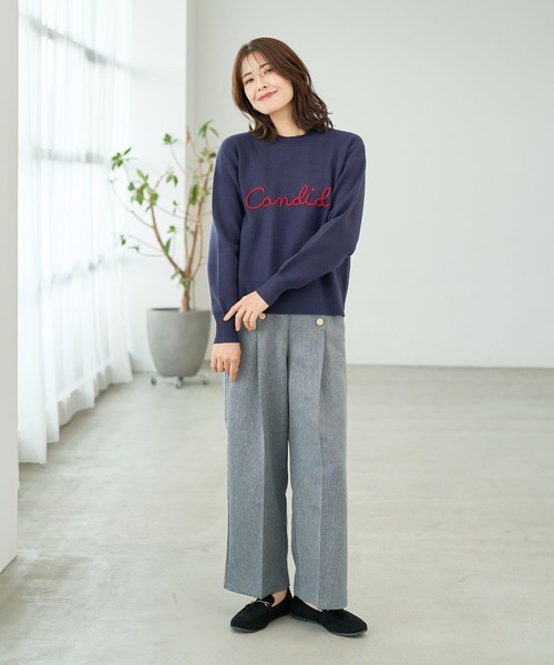 FOUND GOOD（ファウンドグッド）の「コードシシュウロゴニット（ニット/セーター・レディース・ネイビー/ベージュ/ブラック/グレー系5・S/M/L）」の15枚目の写真