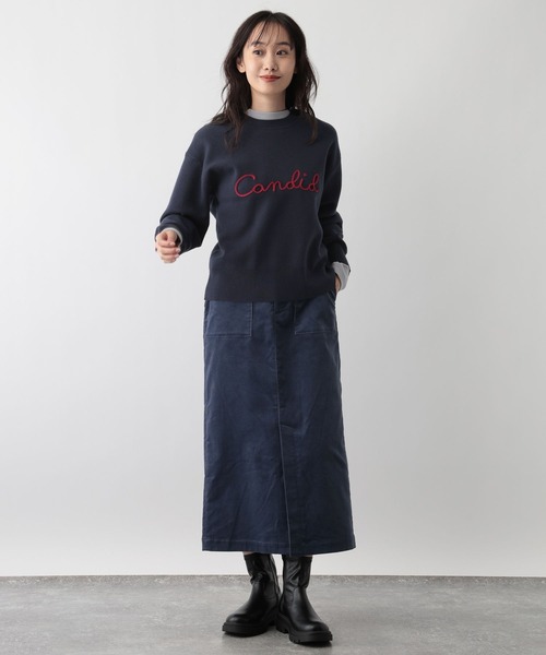 FOUND GOOD（ファウンドグッド）の「コードシシュウロゴニット（ニット/セーター・レディース・ネイビー/ベージュ/ブラック/グレー系5・S/M/L）」の21枚目の写真