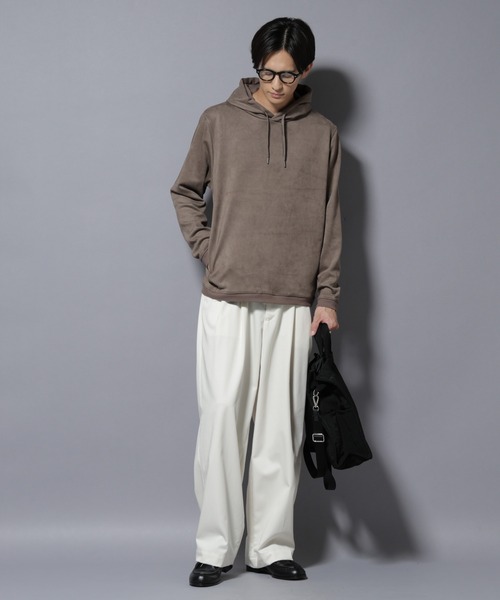 NANO universe（ナノユニバース）の「フェイクスエードフーディー 長袖（パーカー・メンズ・チャコール/ブラック/アイボリー/グレー系その他4・S/M/L/XL）」の22枚目の写真