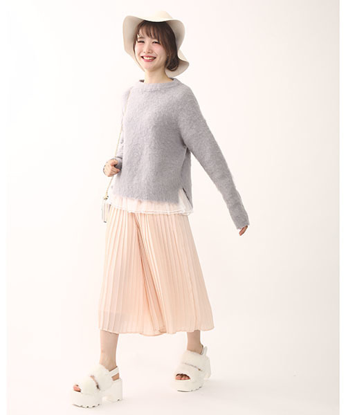 one after another NICE CLAUP（ワンアフターアナザーナイスクラップ）の「【ナイスクラップ】起毛ボトルネックニット（ニット/セーター・レディース・アイボリー/グレー/ピンク・FREE）」の11枚目の写真