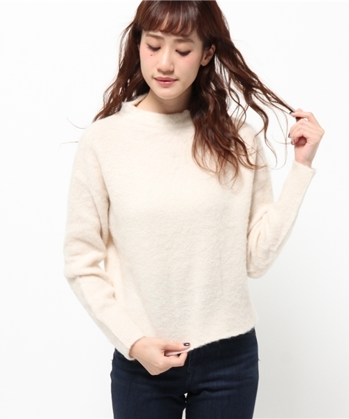 one after another NICE CLAUP（ワンアフターアナザーナイスクラップ）の「【ナイスクラップ】起毛ボトルネックニット（ニット/セーター・レディース・アイボリー/グレー/ピンク・FREE）」の2枚目の写真