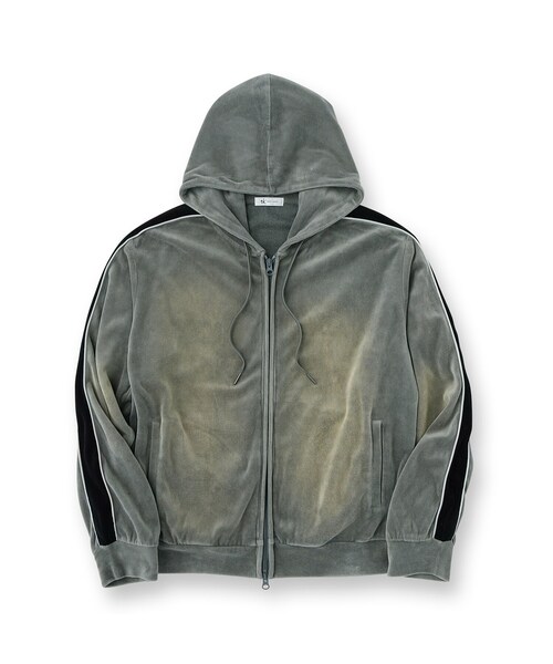 tk.TAKEO KIKUCHI（ティーケータケオキクチ）の「ヴィンテージライクベロアジップパーカー（パーカー・メンズ・ブラック/ライトグレー・02/03）」の3枚目の写真
