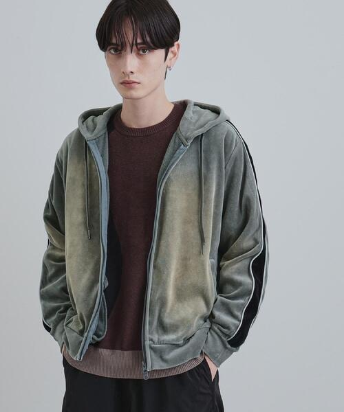 tk.TAKEO KIKUCHI（ティーケータケオキクチ）の「ヴィンテージライクベロアジップパーカー（パーカー・メンズ・ブラック/ライトグレー・02/03）」の4枚目の写真