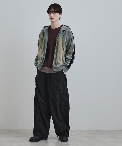 tk.TAKEO KIKUCHI（ティーケータケオキクチ）の「ヴィンテージライクベロアジップパーカー（パーカー・メンズ・ブラック/ライトグレー・02/03）」の6枚目の写真