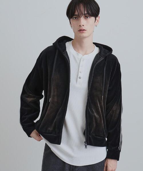 tk.TAKEO KIKUCHI（ティーケータケオキクチ）の「ヴィンテージライクベロアジップパーカー（パーカー・メンズ・ブラック/ライトグレー・02/03）」の12枚目の写真