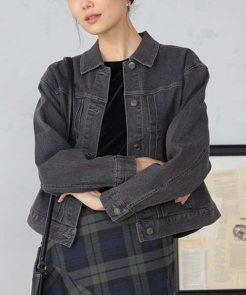 GALLORIA（ギャローリア）の「デニムジャケット（デニムジャケット・レディース・チャコールグレー/インディゴブルー・S/M/L/LL）」の2枚目の写真