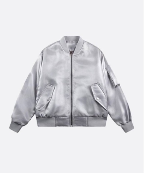 U:UME(ユーム)の「One Tone Glossy Baseball Jacket(スタジャン・メンズ・ブラック/グレー/レッド・SMALL/MEDIUM/LARGE/X-LARGE)」の2枚目の写真