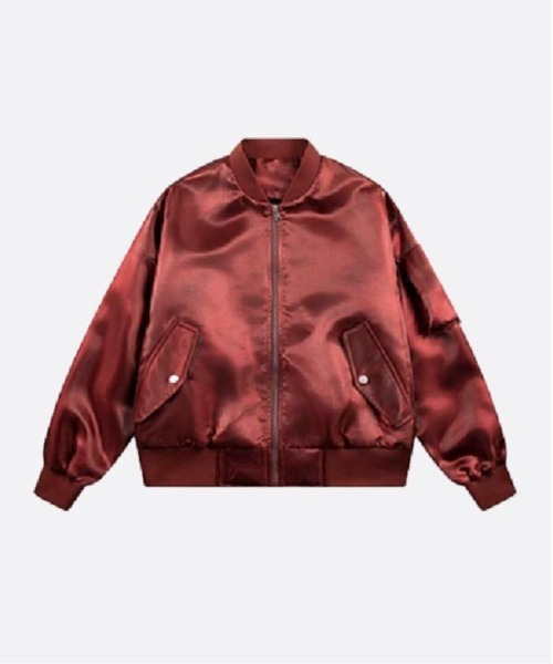 U:UME(ユーム)の「One Tone Glossy Baseball Jacket(スタジャン・メンズ・ブラック/グレー/レッド・SMALL/MEDIUM/LARGE/X-LARGE)」の3枚目の写真