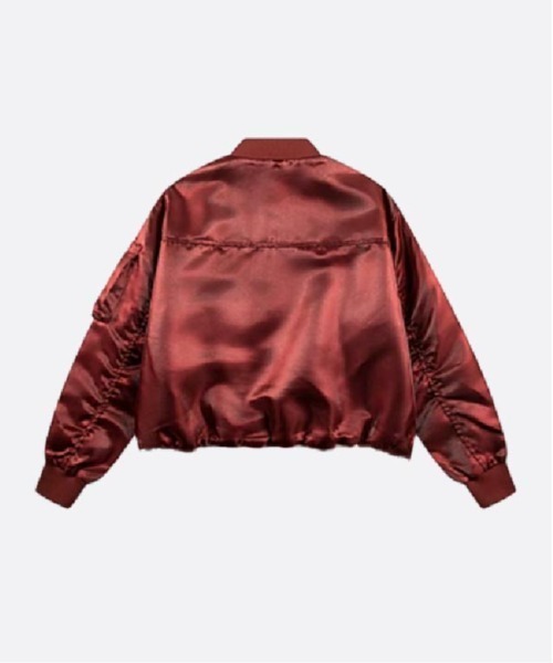 U:UME(ユーム)の「One Tone Glossy Baseball Jacket(スタジャン・メンズ・ブラック/グレー/レッド・SMALL/MEDIUM/LARGE/X-LARGE)」の6枚目の写真