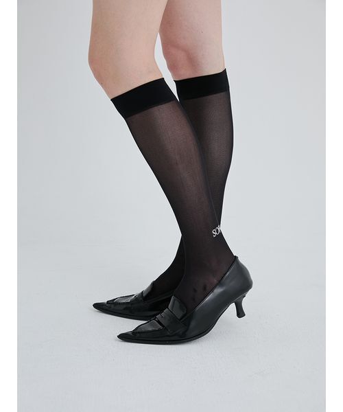 SORIN(ソリン )の「Logo Sheer High Socks/ロゴシアーハイソックス(ソックス/靴下・レディース・ブラック/ホワイト/レッド/ブラウン・F)」の5枚目の写真