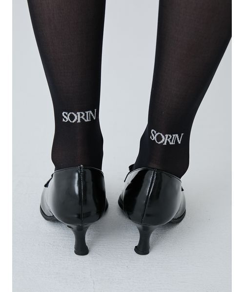SORIN(ソリン )の「Logo Sheer High Socks/ロゴシアーハイソックス(ソックス/靴下・レディース・ブラック/ホワイト/レッド/ブラウン・F)」の8枚目の写真