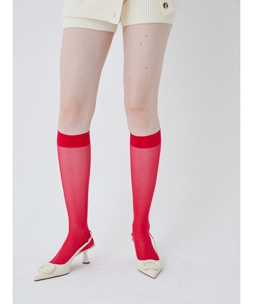 SORIN(ソリン )の「Logo Sheer High Socks/ロゴシアーハイソックス(ソックス/靴下・レディース・ブラック/ホワイト/レッド/ブラウン・F)」の16枚目の写真