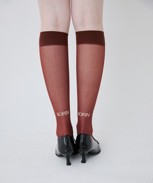 SORIN(ソリン )の「Logo Sheer High Socks/ロゴシアーハイソックス(ソックス/靴下・レディース・ブラック/ホワイト/レッド/ブラウン・F)」の3枚目の写真