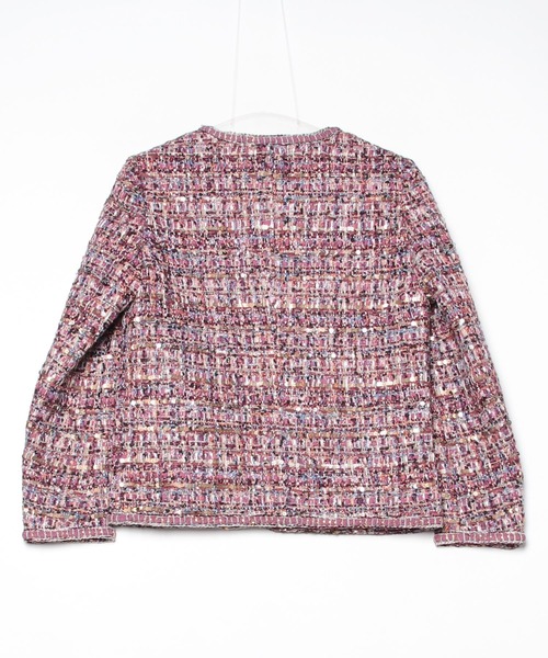 Lana821(ラナハニー)の「スパンコールミックス ツイードジャケット(ノーカラージャケット・レディース・マルチ・S/M)」の18枚目の写真