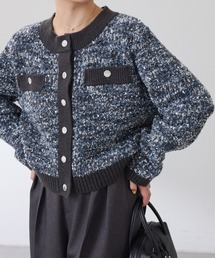 COLLAGE GALLARDAGALANTE | ツイードライクニットジャケット(カーディガン/ボレロ)